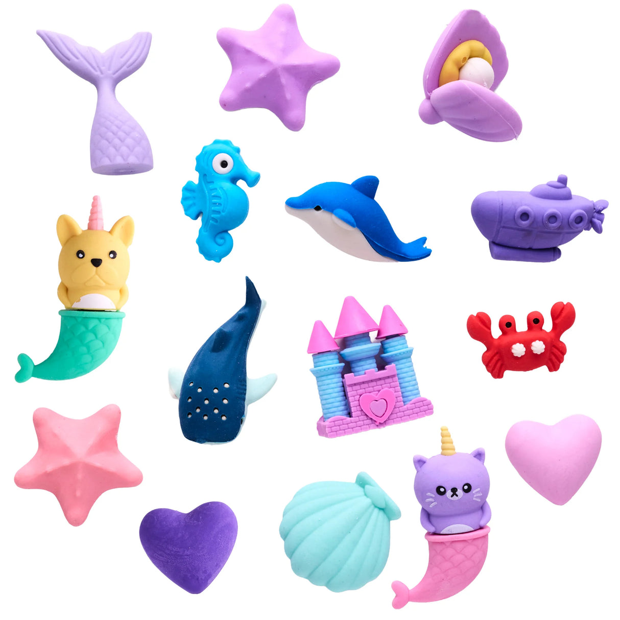 Mermaid Desk Pets Eraser Set