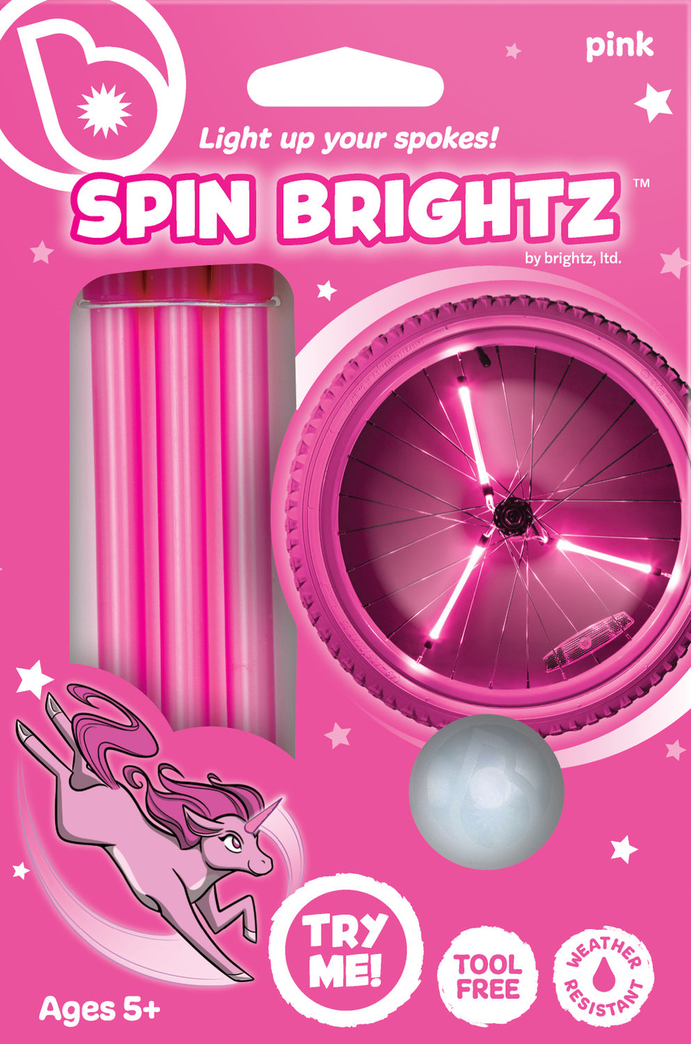 Spinbrightz Kidz LED Solid Pink Spoke Light Tubes – Fun Stuff Toys