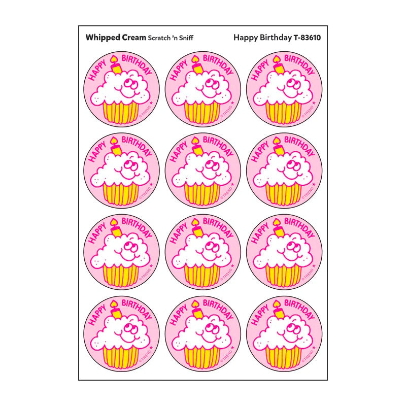 Scratch 'n Sniff Happy Birthday Whipped Cream Stickers