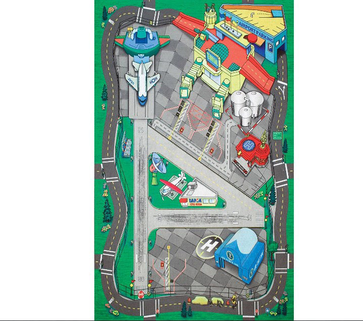 Large Airport Playmat 41 1/4 X 31 1/2 Inches