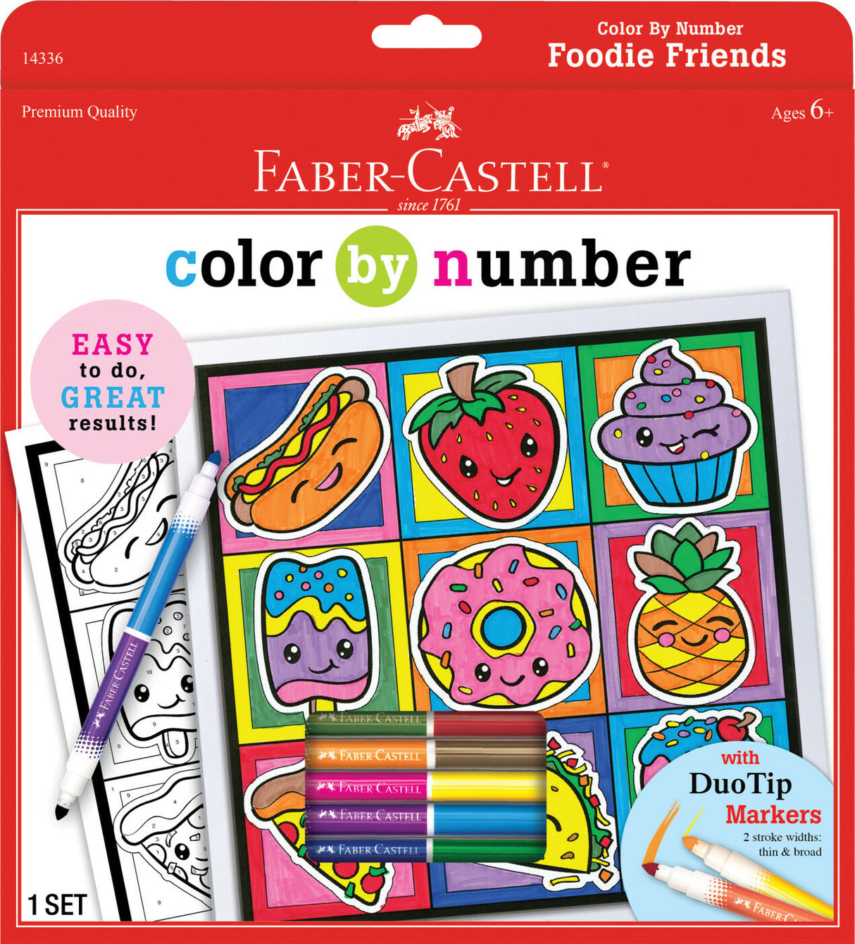 Color by Number Foodie Friends