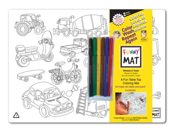 Funny Mats Set - Wheels And Tools with Markers