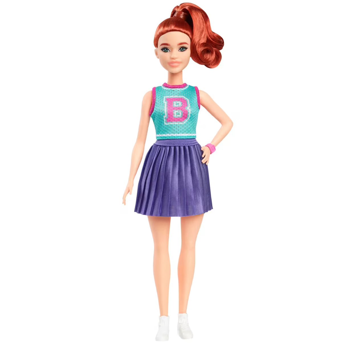 Barbie® Fashionista #232 in Jersey Top And Pleated Purple Skirt, Red Hair