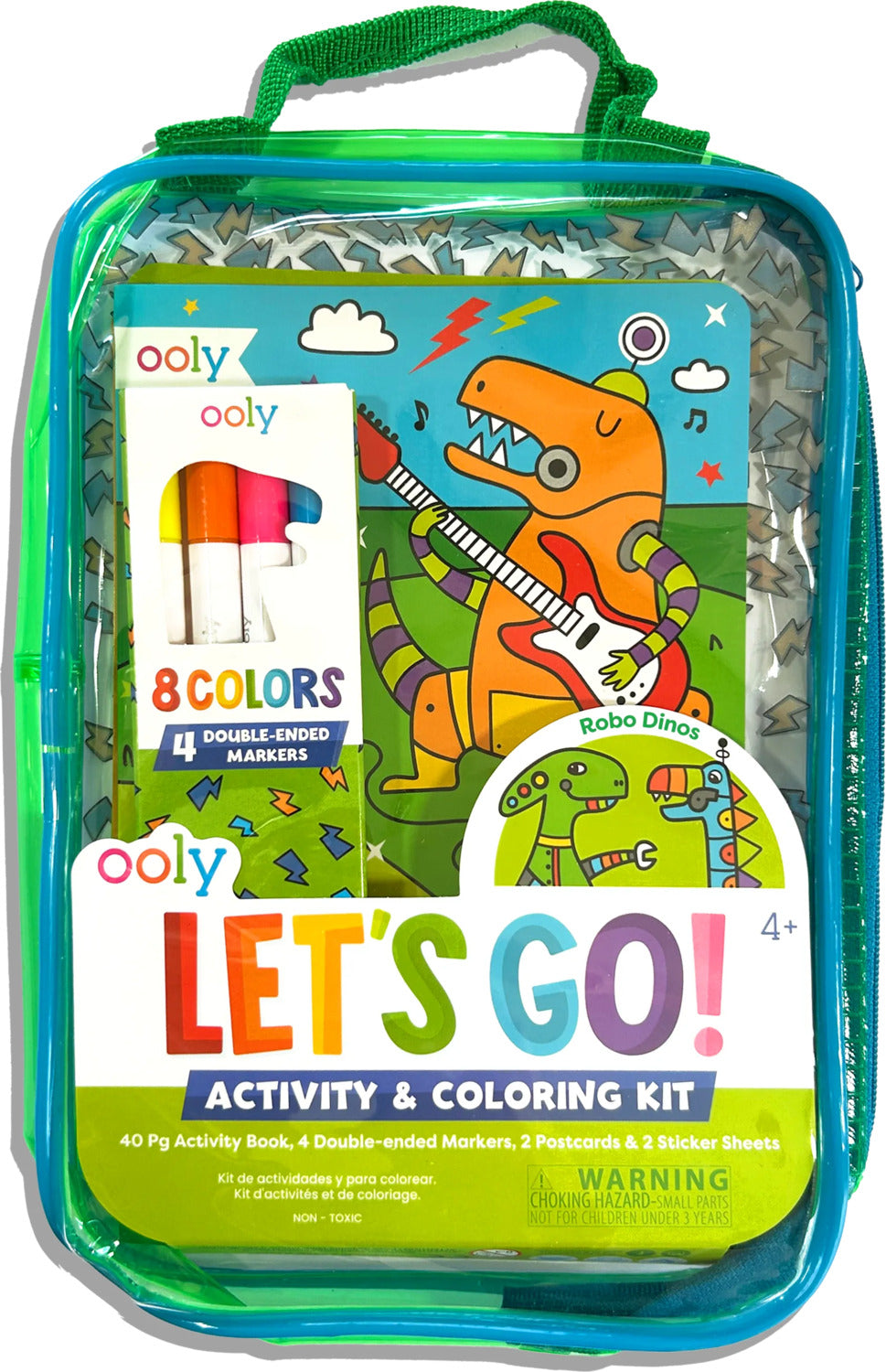 Let's Go! Activity & Coloring Kit - Robo Dinos