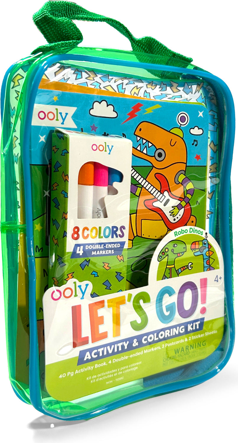 Let's Go! Activity & Coloring Kit - Robo Dinos