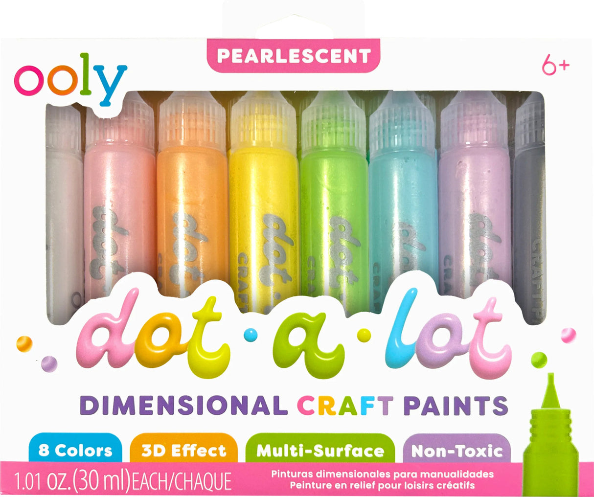 Dot-a-Lot 3D Dimensional Craft Paint - Pearlescent - Set of 8