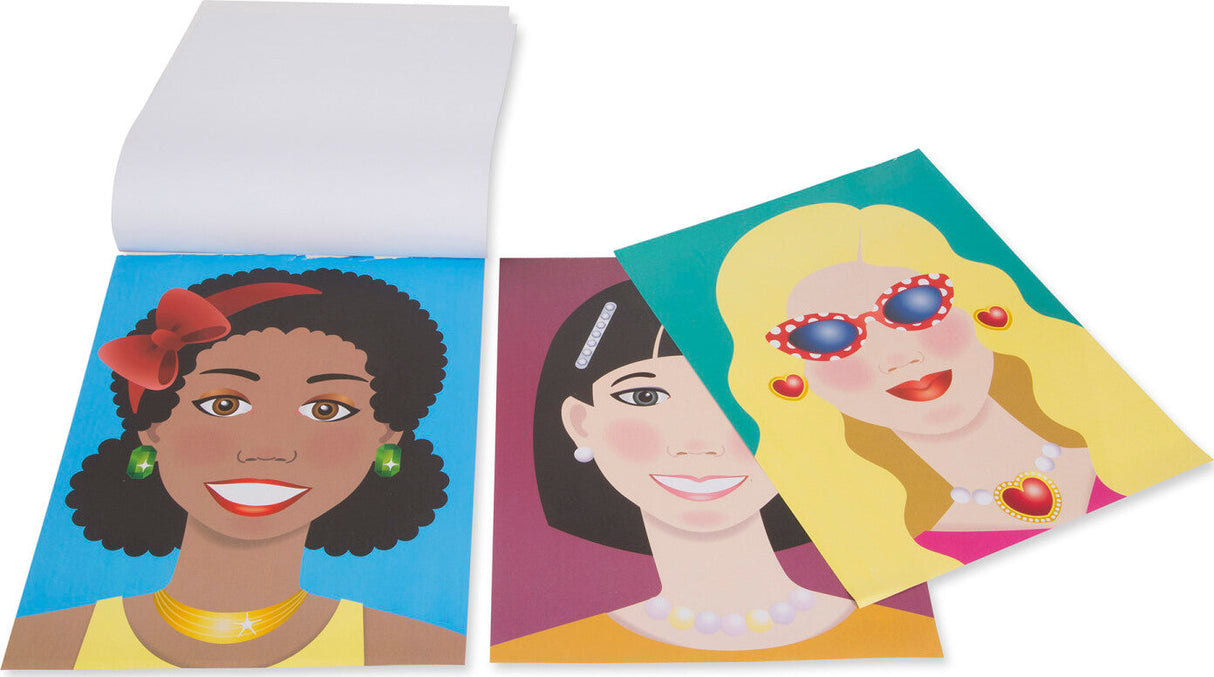 Make-a-Face Fashion Faces Sticker Pad