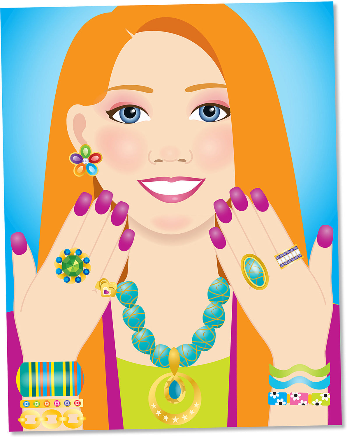 Jewelry and Nails Glitter Collection Sticker Pad