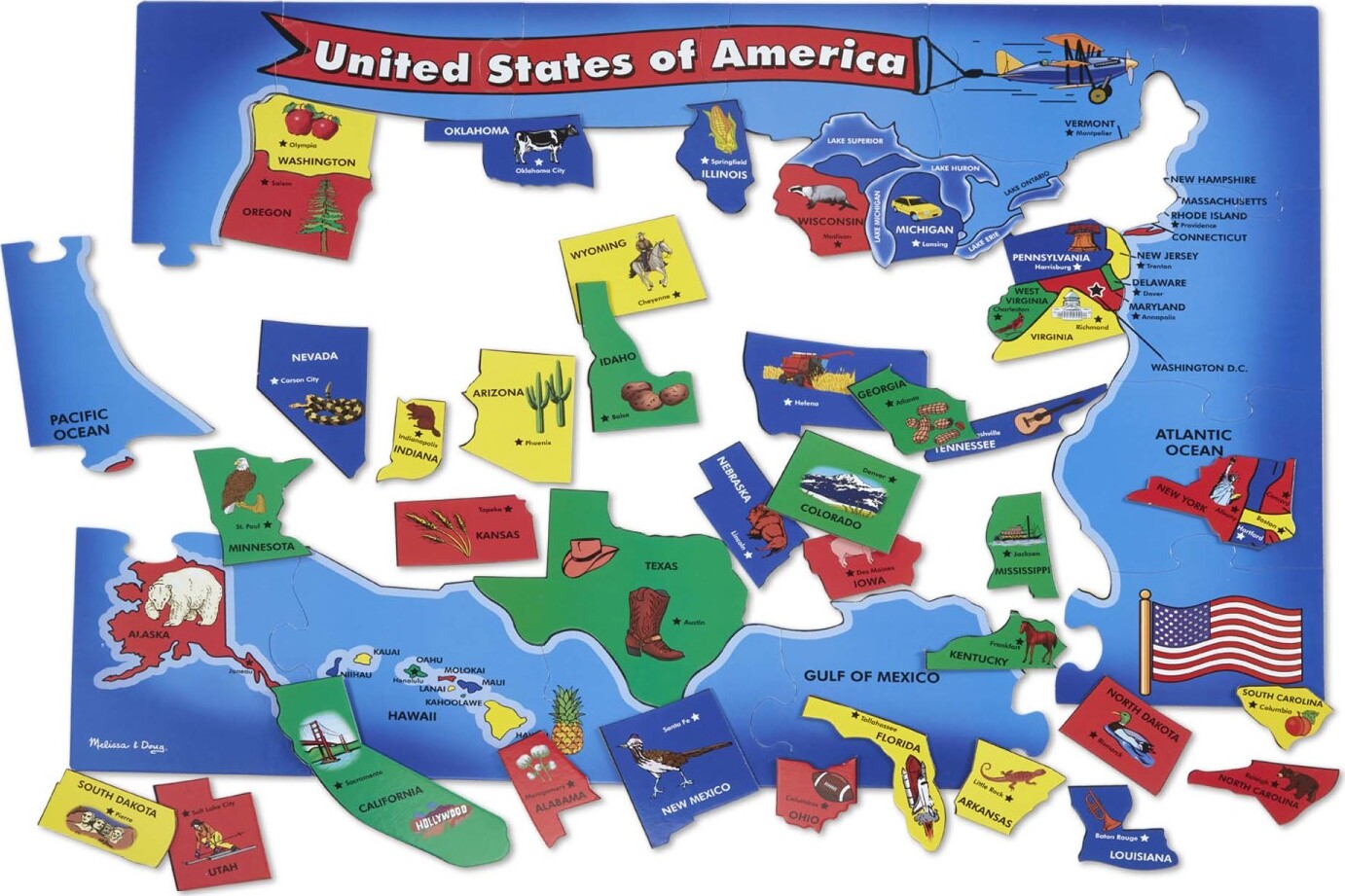 51 pc USA Map Floor Puzzle