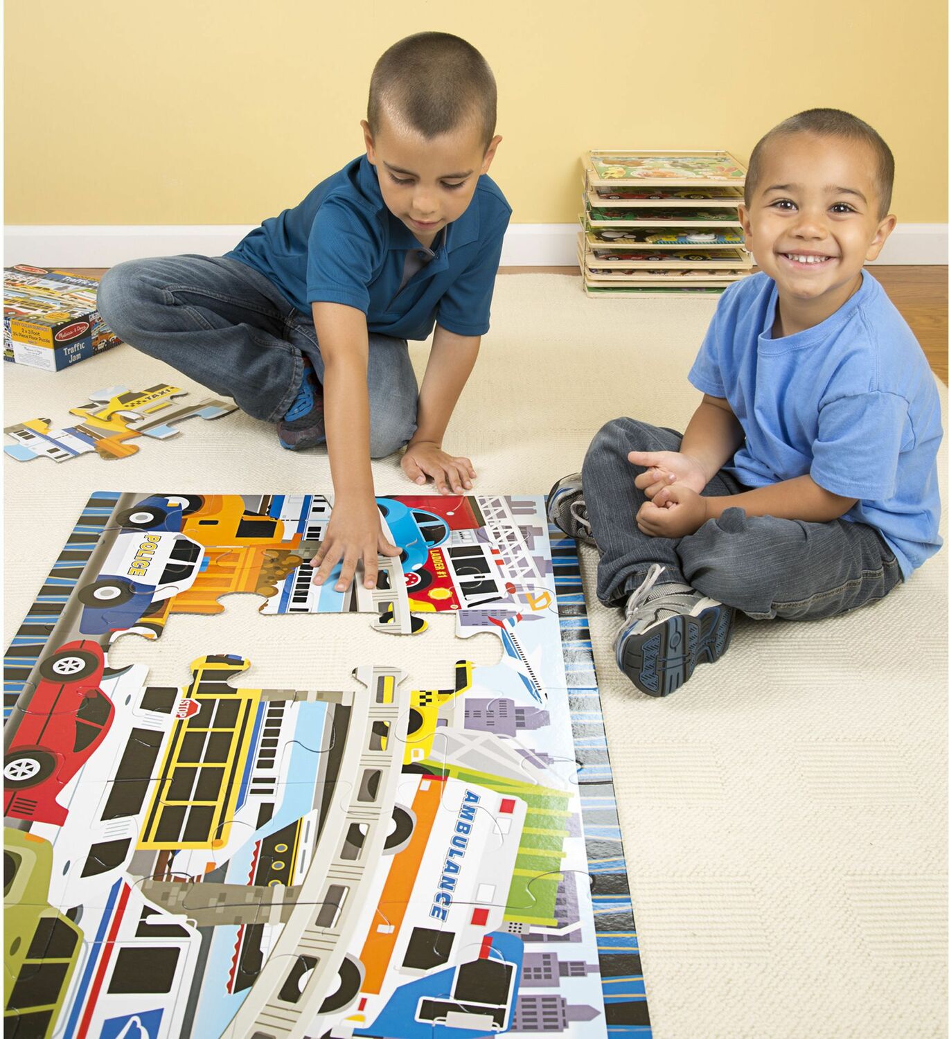 24 pc Traffic Jam Floor Puzzle 2'x3'