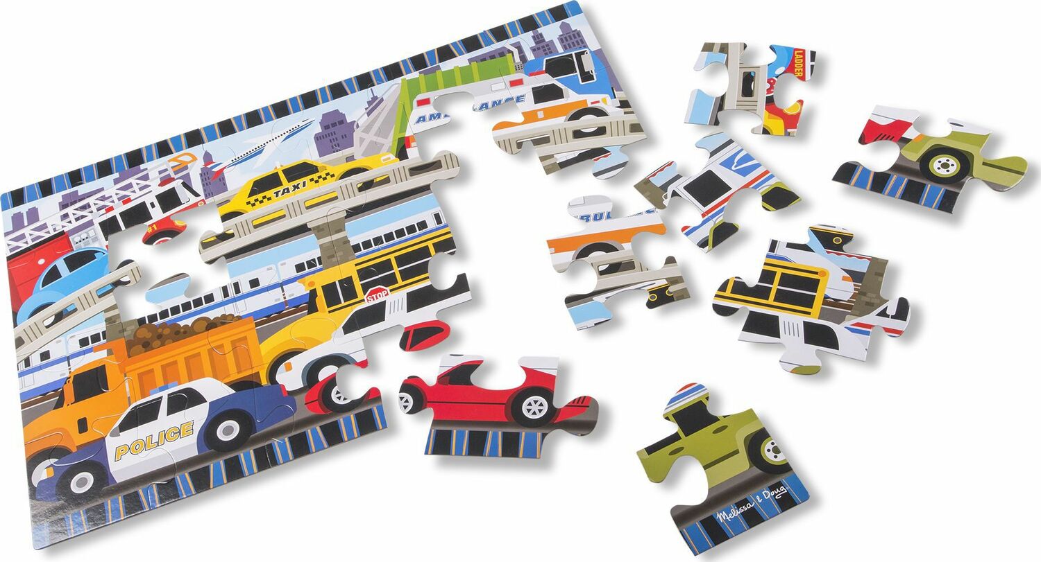 24 pc Traffic Jam Floor Puzzle 2'x3'