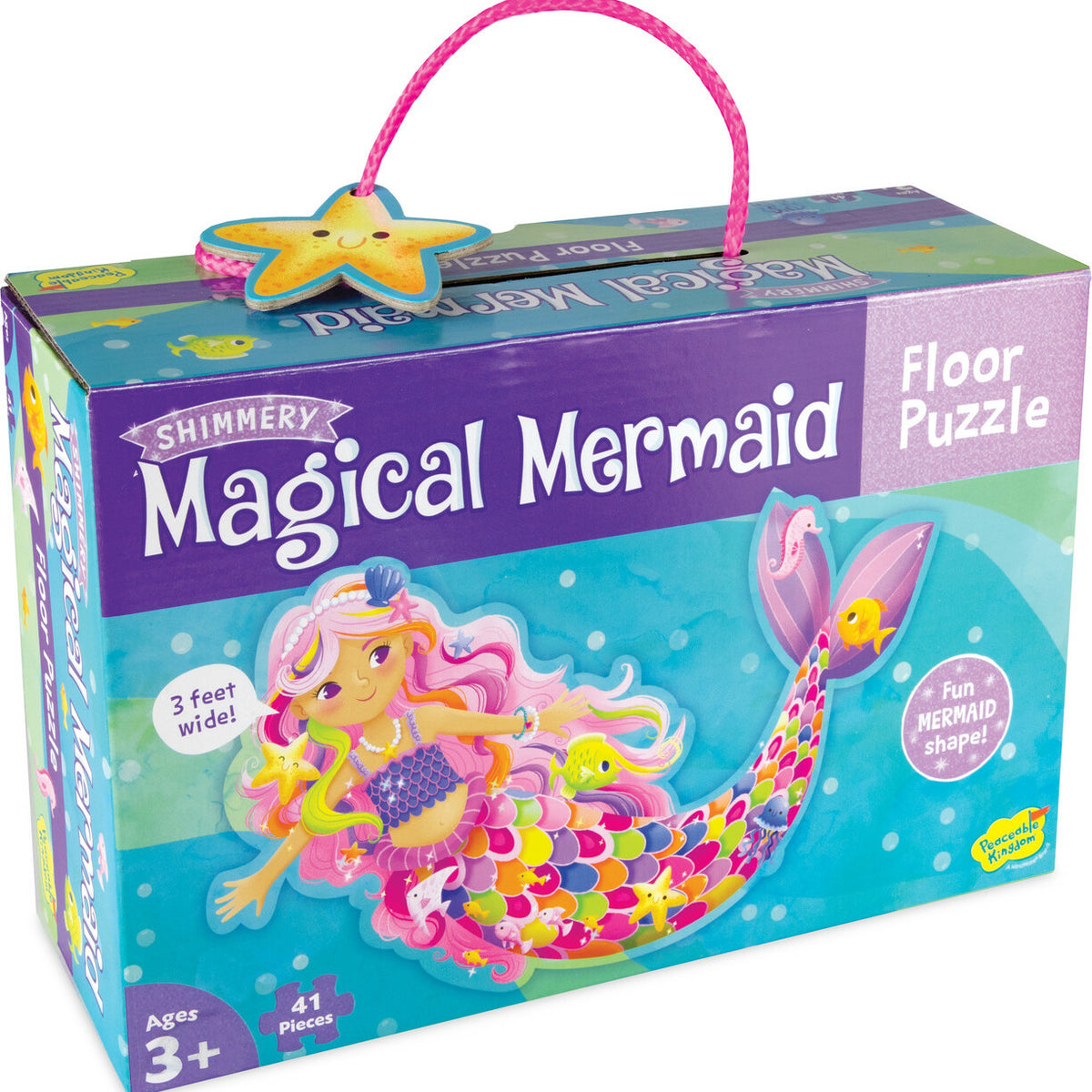 Peaceable Kingdom Jumbo Mermaid Floor Puzzle 100 Pieces | A Peaceable Kingdom Jumbo Mermaid Floor Puzzle 100 Pieces | A