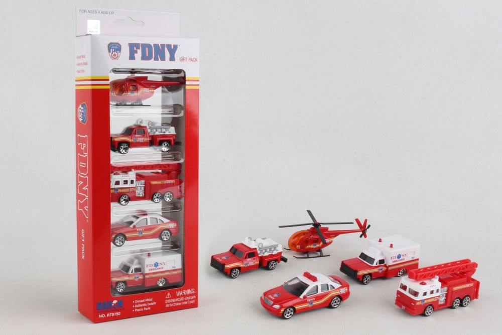 FDNY 5 Piece Vehicle Gift Set