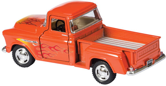 Diecast 55' Chevy Pickup w Flames (assorted colors)