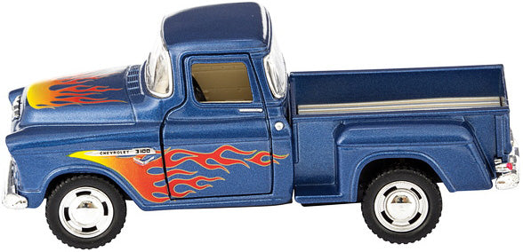 Diecast 55' Chevy Pickup w Flames (assorted colors)