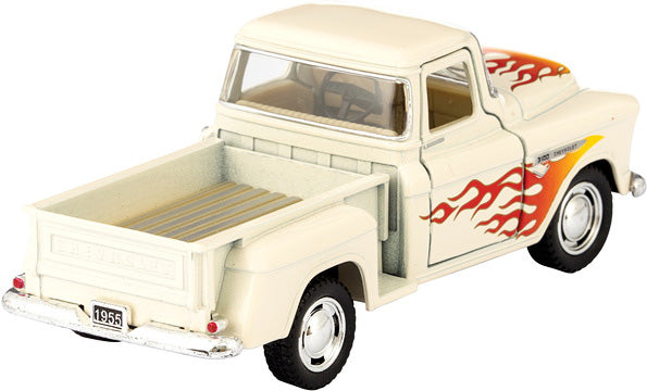 Diecast 55' Chevy Pickup w Flames (assorted colors)