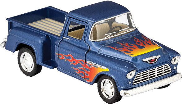 Diecast 55' Chevy Pickup w Flames (assorted colors)