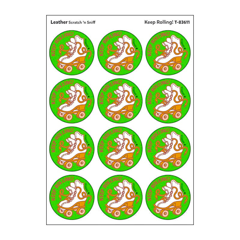 Scratch 'n Sniff Keep Rolling Leather Stickers