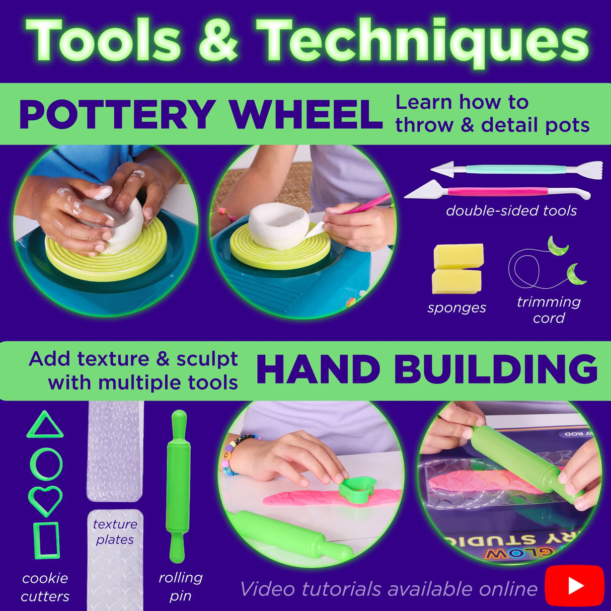Neon Glow Pottery Studio