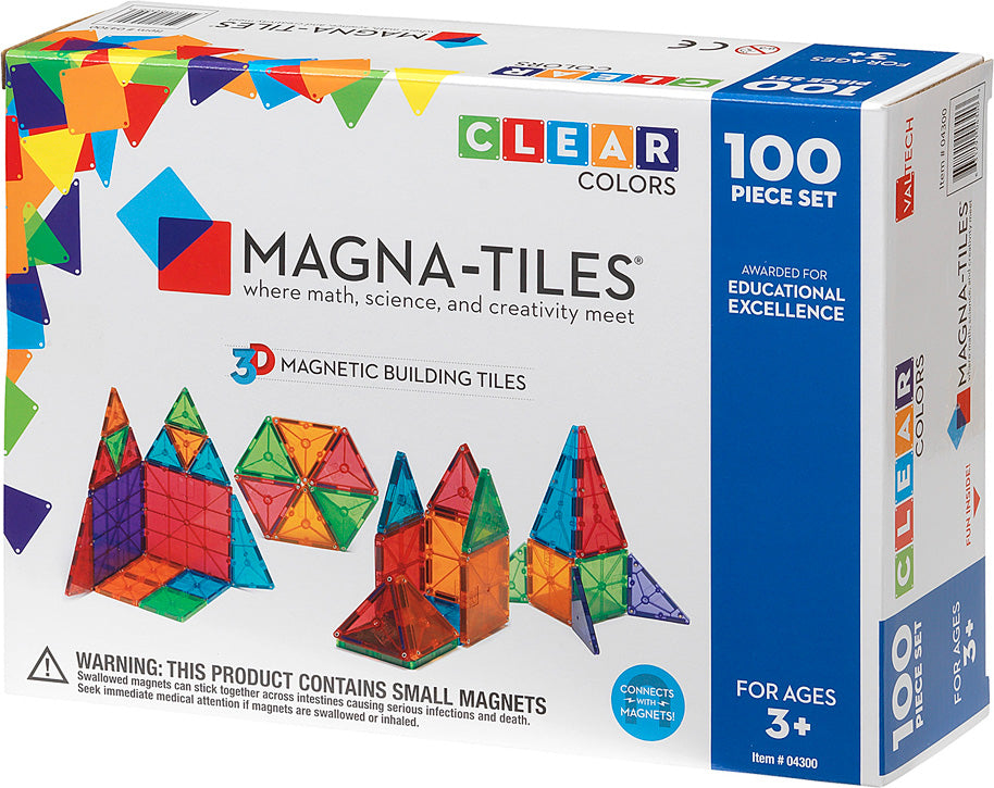 Magna-Tiles® Clear Colors 100 piece set
