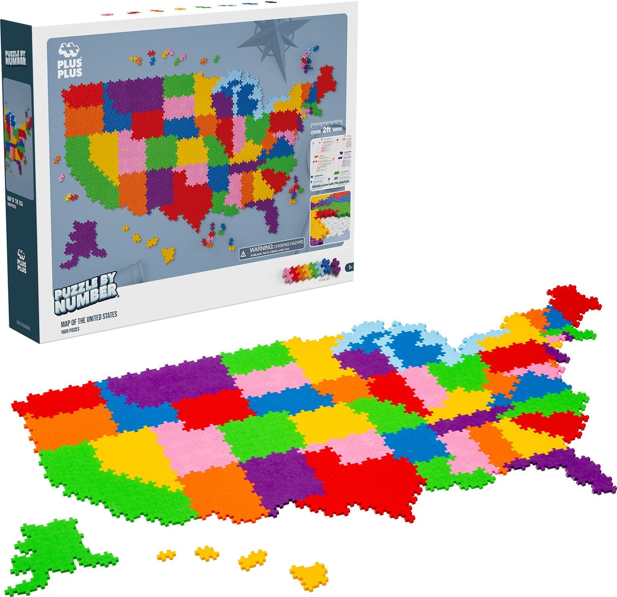 Plus-Plus Puzzle by Number - Map of the United States