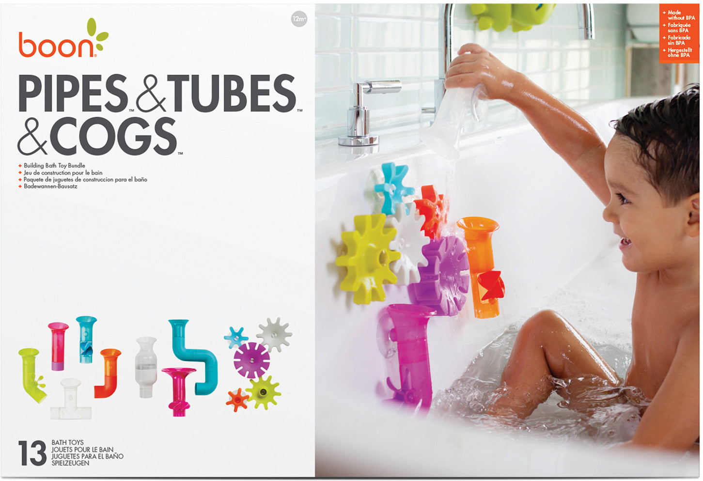 Boon Pipes & Tubes & Cogs Building Bath Toy Bundle