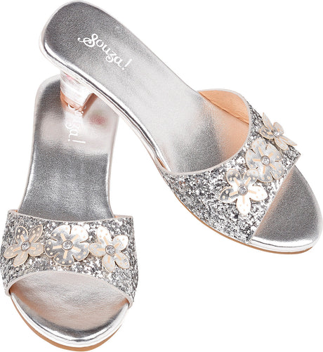 Souza Mariona Silver High Heel Slipper, size 10/11