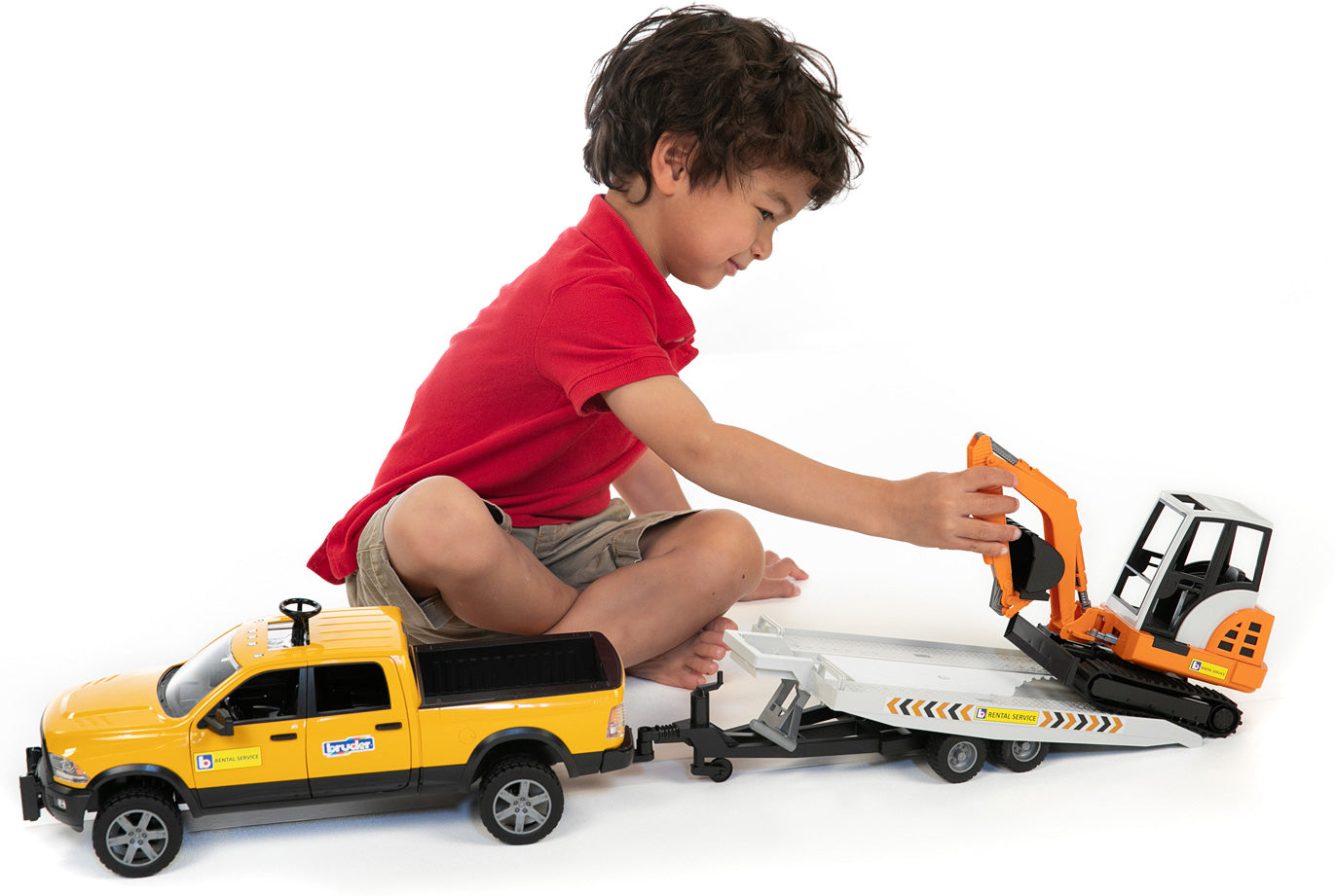 Bruder RAM Rental Service Truck with Mini Excavator