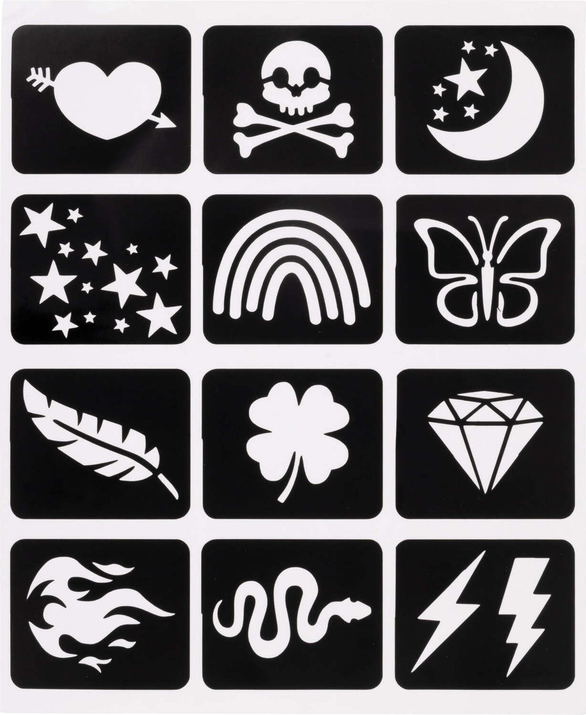 Metallic Tattoo Flair 10 Tattoo Markers + 12 Stencils