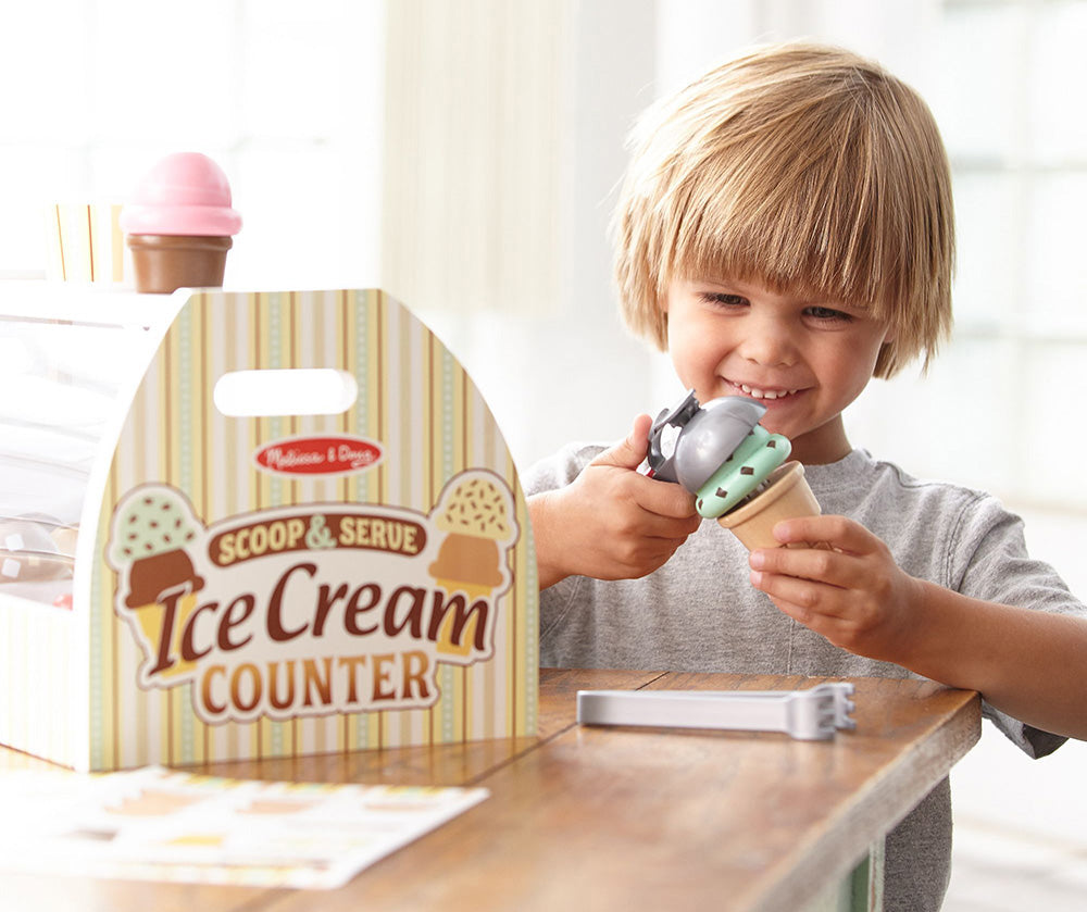 Wooden Scoop & Serve Ice Cream Counter