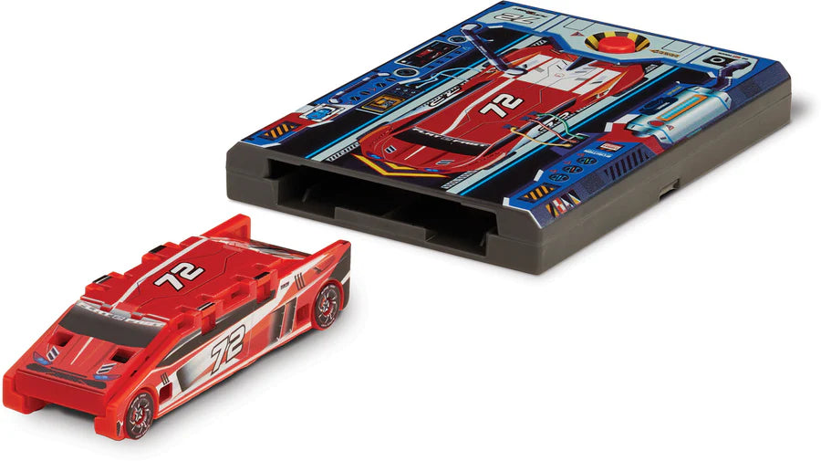 Red 72 Flat 2 Fast Stunt Card Racer