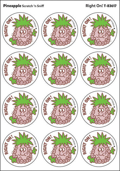 Right On! - Pineapple scent Retro Stinky Stickers® (24 ct.)