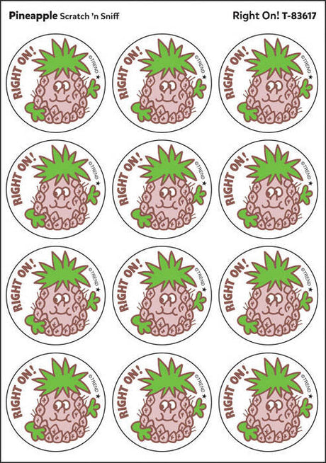 Right On! - Pineapple scent Retro Stinky Stickers® (24 ct.)