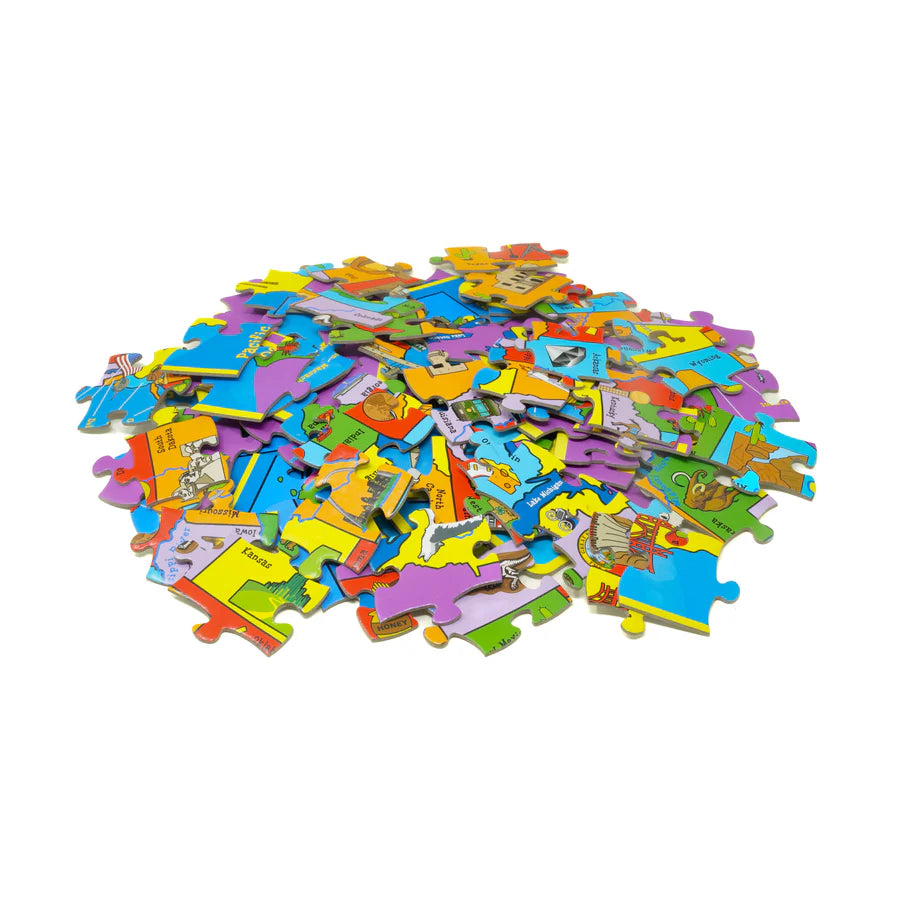 Usa Map Puzzle Trivia Game 100 Pcs