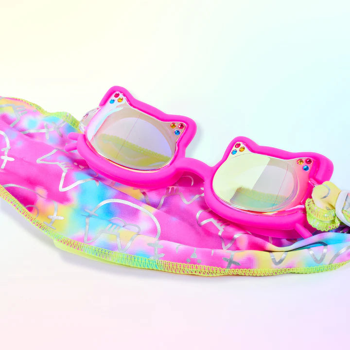 Soft Strap Paws Cat Frame Fuzzy Pink Goggles