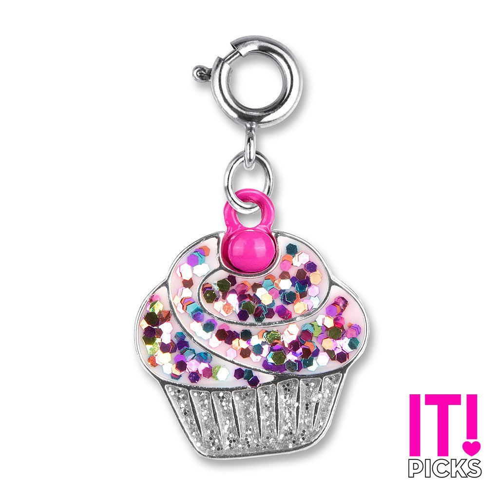 Glitter Cupcake Charm