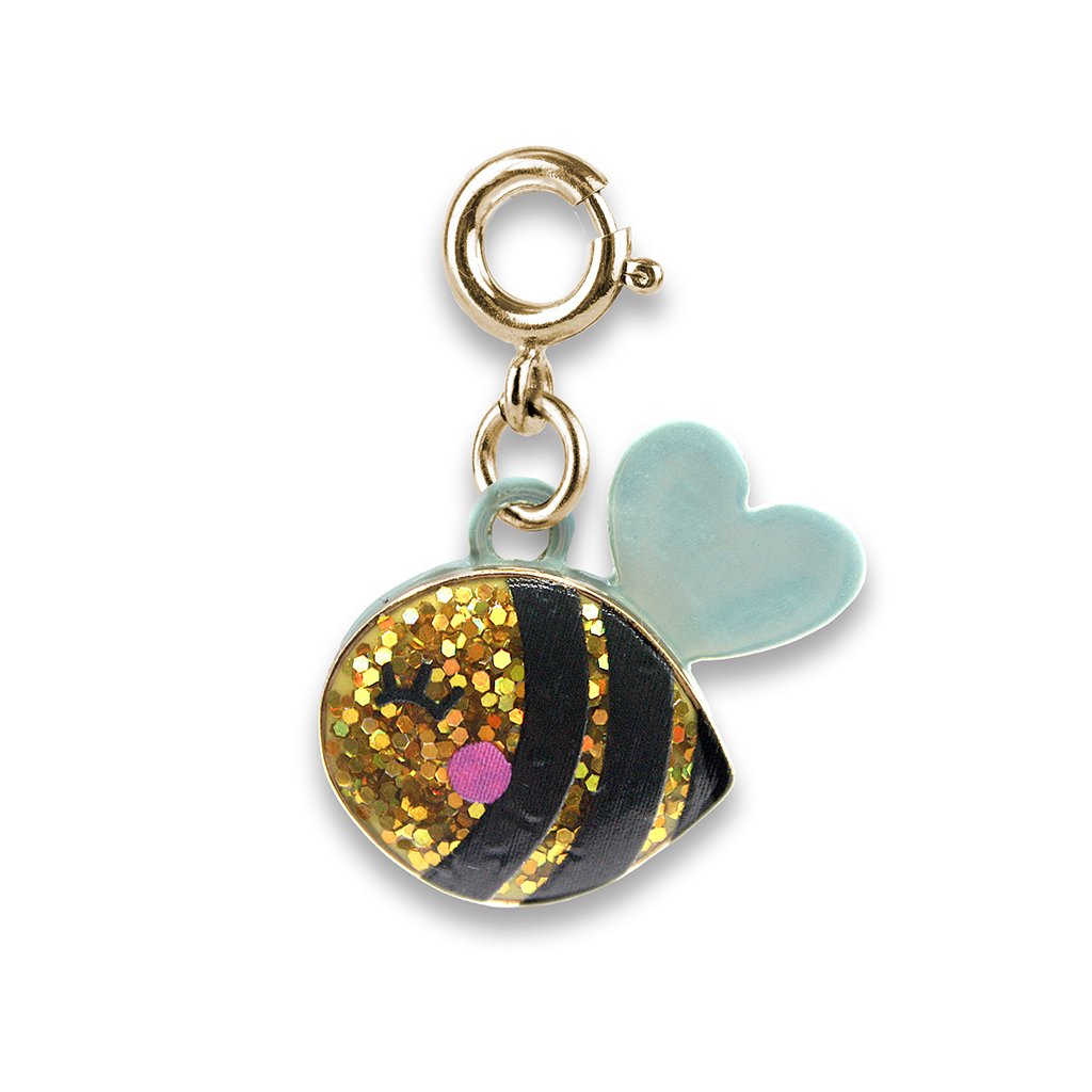 Gold Glitter Bee Charm