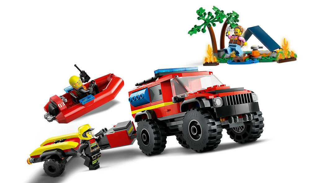 LEGO® City 4x4 Fire Truck with Rescue Boat