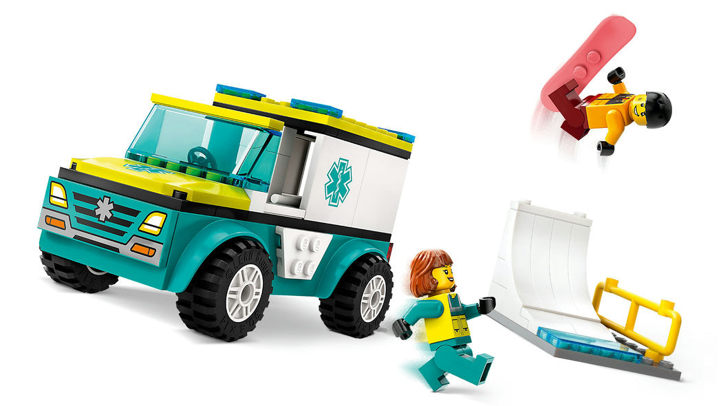 LEGO® City Emergency Ambulance and Snowboarder