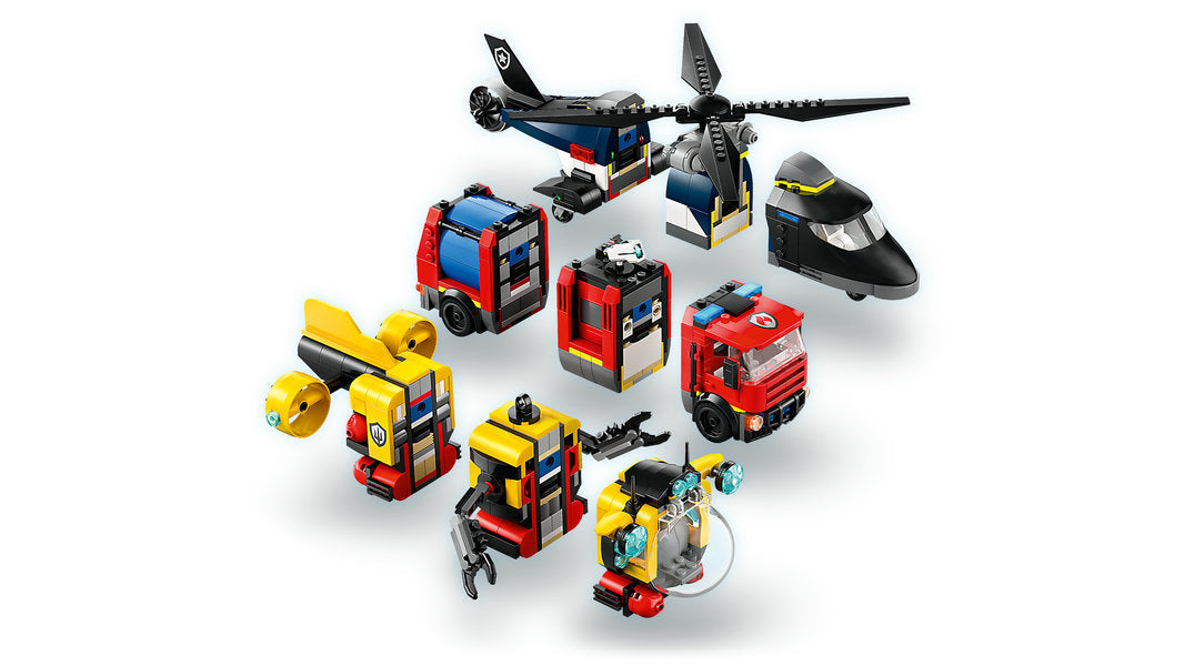 LEGO® City Helicopter, Fire Truck & Submarine Remix