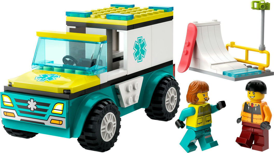 LEGO® City Emergency Ambulance and Snowboarder