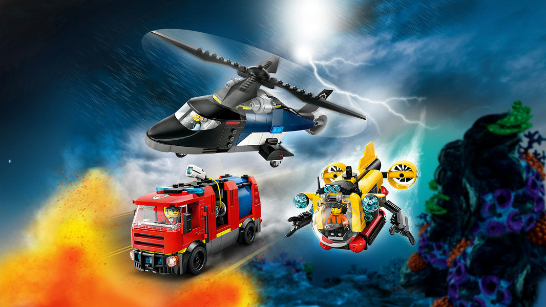 LEGO® City Helicopter, Fire Truck & Submarine Remix