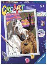 CreArt Painting by Numbers Sunset Horses