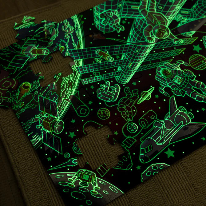 Outer Space Glow-in-the-Dark Floor Puzzle – 48 Pieces