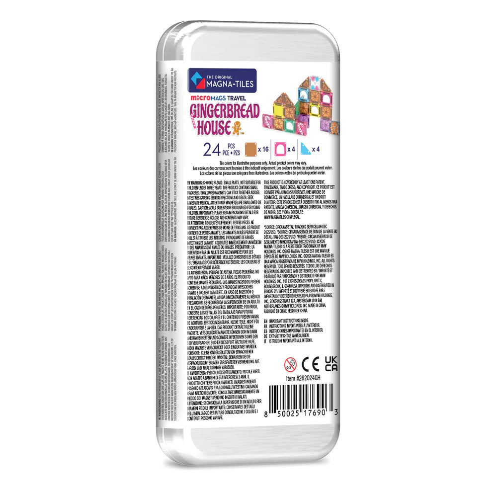 Magna-Tiles® Gingerbread House 24 piece Travel Set