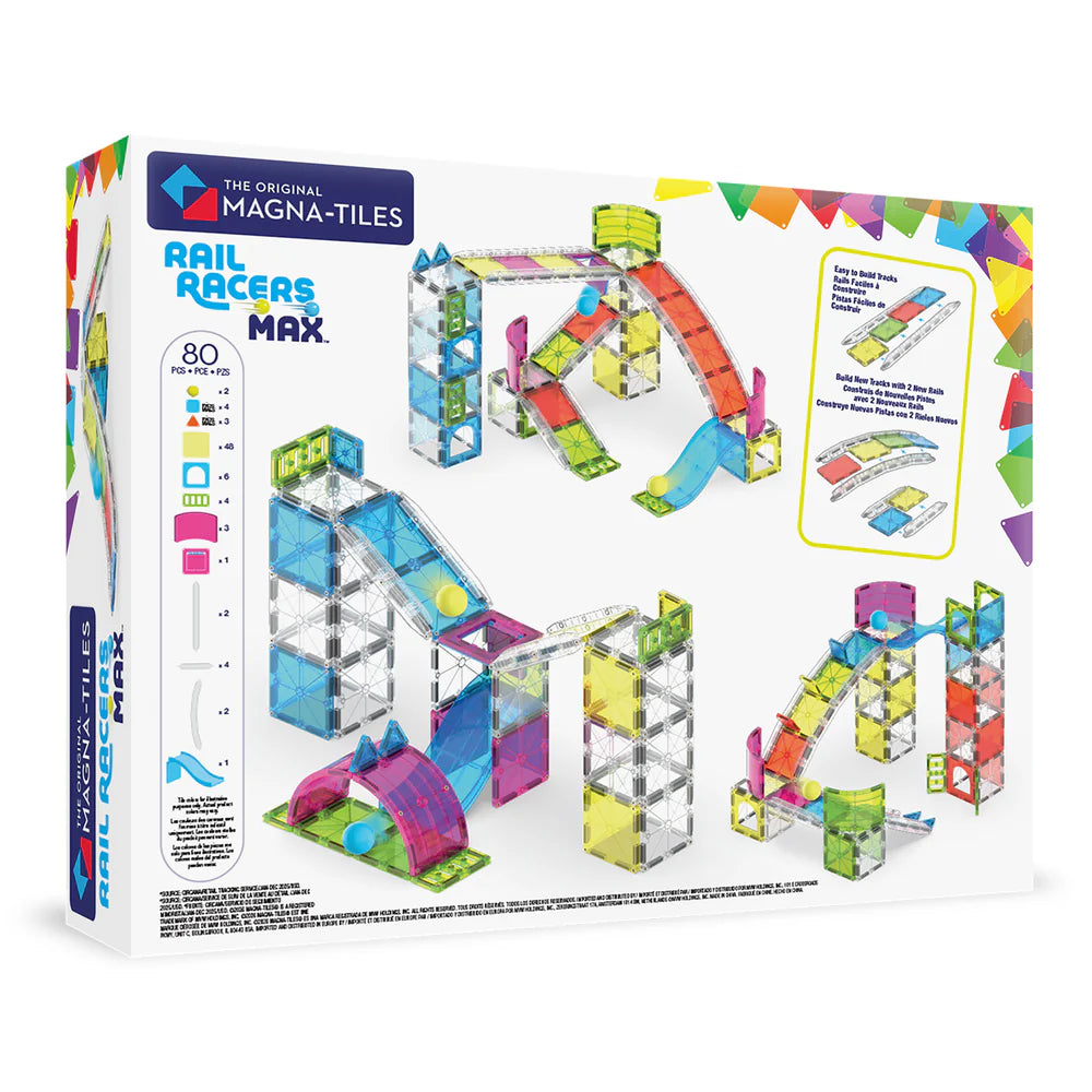 Magna-Tiles® Rail Racers Max 80 piece Set