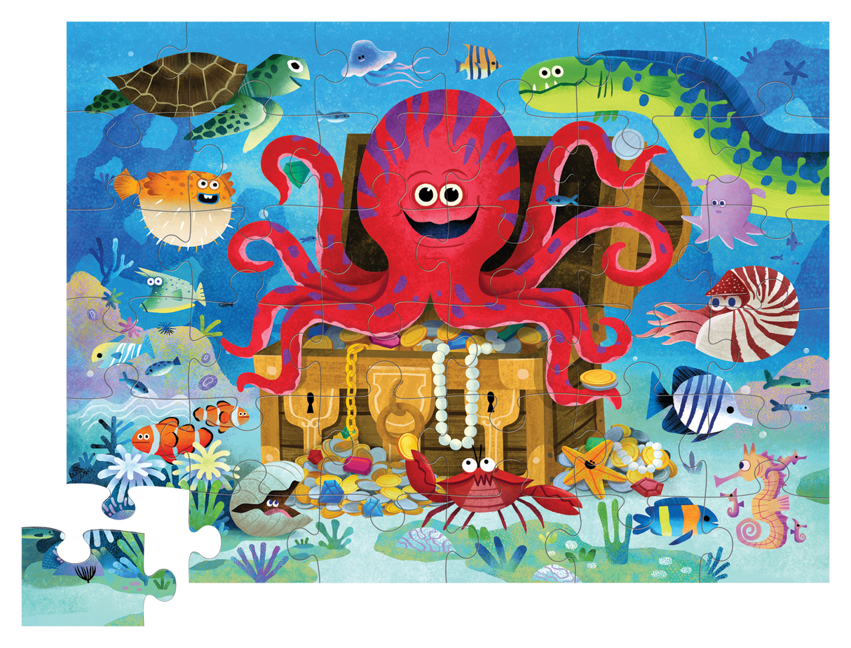 Octopus Treasure 36 Pc Shaped Box