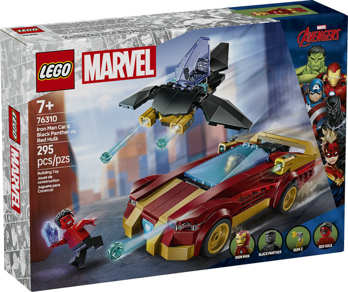 LEGO® Marvel Iron Man Car & Black Panther vs. Red Hulk