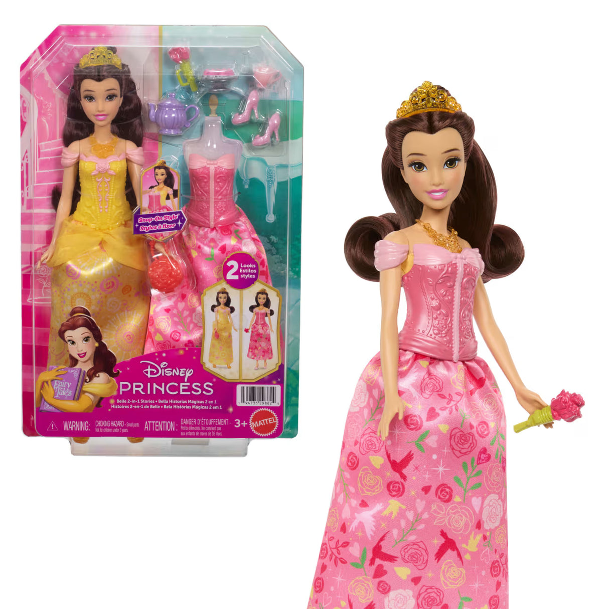 Disney Princess 2-in-1 Stories Belle fashion doll