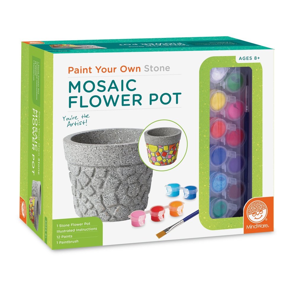 Paint Your Own Stone: ‭Mosaic Flower Pot